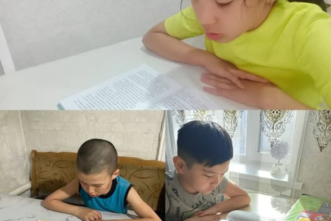 «Оқуға құштар мектеп» жобасы аясында 4«Б» сынып оқушылары Төлетай Мансұр, Құрман Мәрлен, Қорған Айлана көктемгі демалыста бос уақыттарын кітап оқумен өткізді.