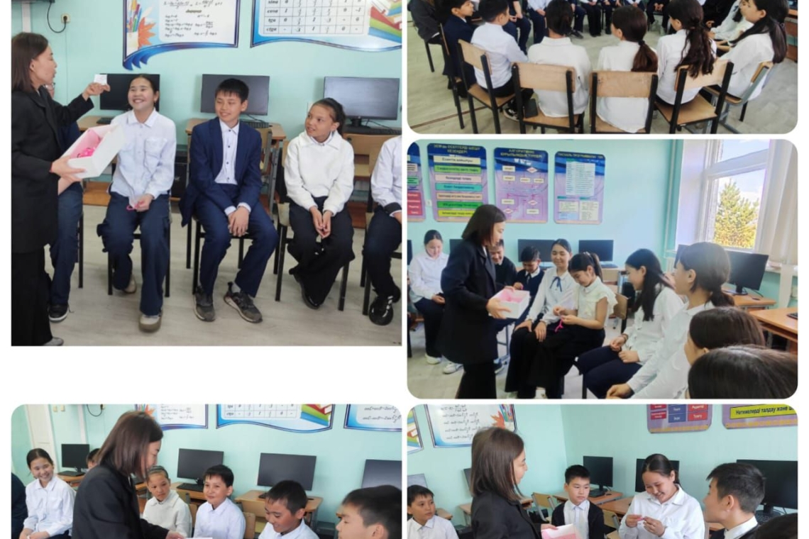 Саумалкөл қазақ орта мектебінің психологы А.М.Азбергенова және әлеуметтік педагог А.Ж.Омарова бірлесіп орта буын оқушылары арасында "Тірек нүктесі" психологиялық тренингін өткізді.