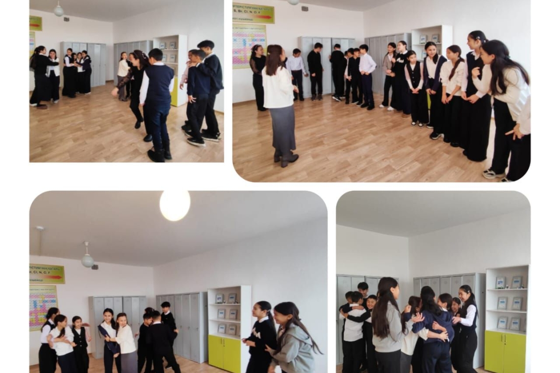 Саумалкөл қазақ орта мектебінің психологі және әлеуметтік педагог бірлесіп, 7 сынып оқушылары арасында сенімділік пен достық қарым-қатынасын дамыту, сынып ішінде психологиялық ахуалды жақсарту, әлімжеттікке жол бермеу мақсатында тренинг ойындарын өткізді.